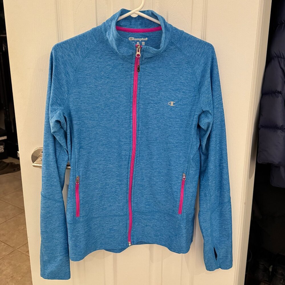 Champion Blue Performance Zip-Up Jacket – Lightweight & Sporty Activewear ✨